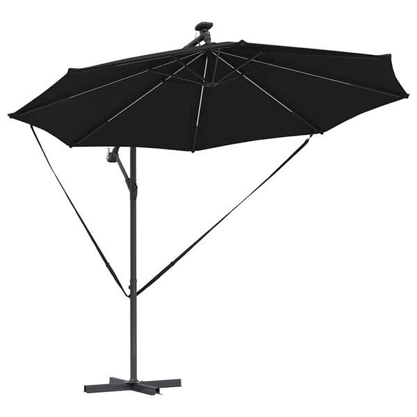 vidaXL Cantilever Banana Parasol Black 294 x 294 x 248 cm