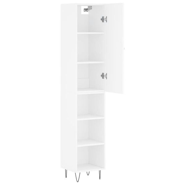 vidaXL Highboard White 34.5x34x180 cm Engineered Wood