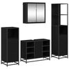 vidaXL Bathroom Furniture Set 4 pcs Black Oak Engineered Wood