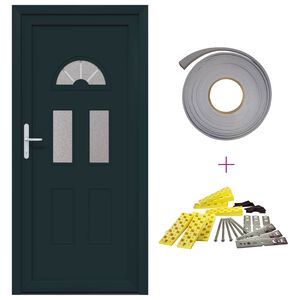vidaXL Front Door 98 x 198 cm PVC Anthracite