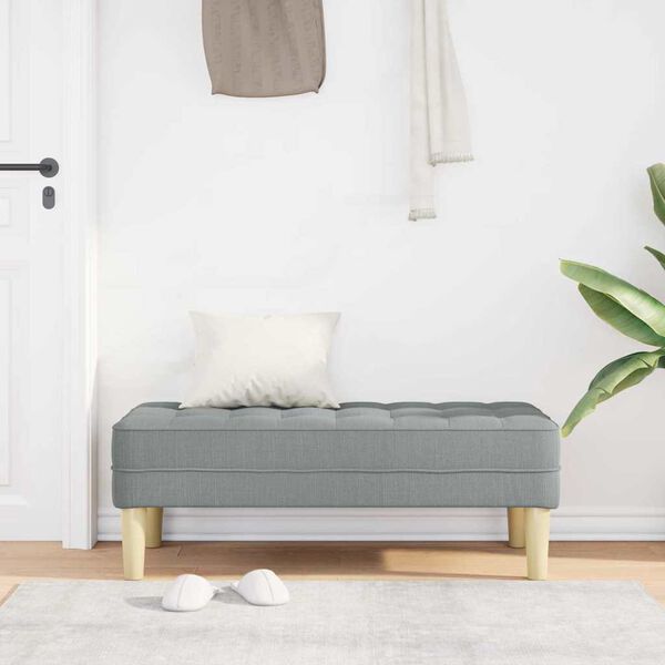 vidaXL Bench Light grey 113 x 57 x 39 cm Fabric
