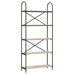vidaXL Bookshelf 5-Tier 80 x 30 x 183 cm Engineered wood Sonoma Oak