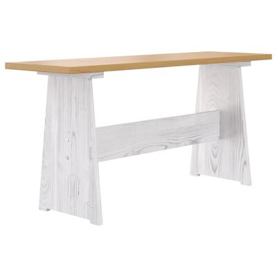 vidaXL Dining Table with Bench Honey Brown and White Solid Pinewood