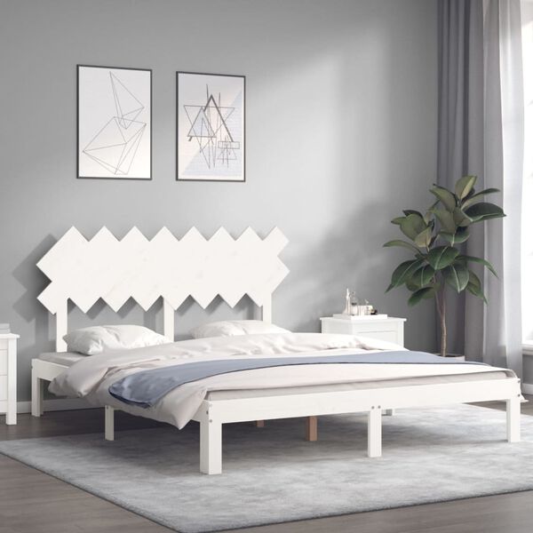 vidaXL Bed Frame without Mattress White 160x200 cm Solid Wood Pine
