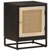 vidaXL Sideboard Black 55x30x76 cm Solid Wood Mango and Iron