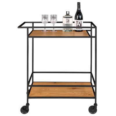 House Nordic Bar Trolley Avery 68x40x59 cm Natural and Black