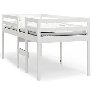 vidaXL High Sleeper Bed without Mattress White 90x200 cm Solid Wood Pine