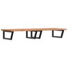 vidaXL Basin Shelf Wall Mounted Steel and Solid Wood Beech