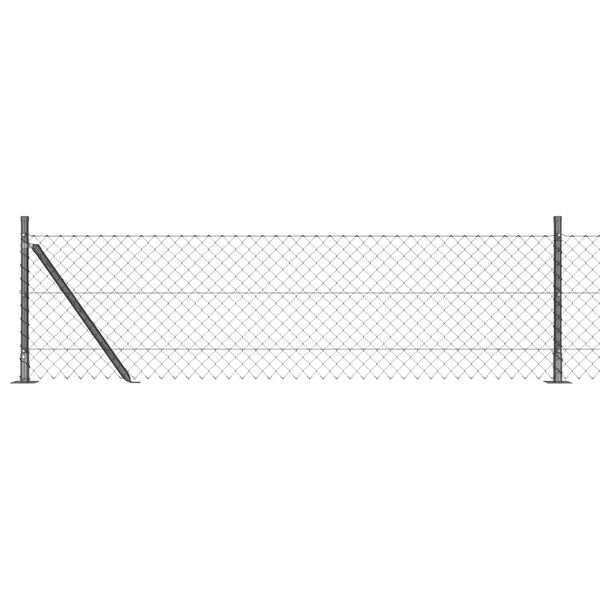 vidaXL Fence Post Grey 25 x 0.6 m (40 x 40 mm mesh) Steel and PVC