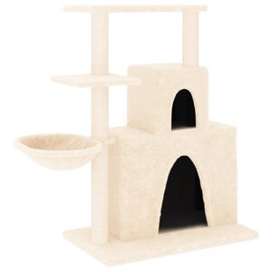vidaXL Cat Tree with Sisal Scratching Posts Cream 83 cm