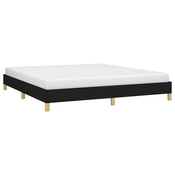vidaXL Bed Frame without Mattress Black 180x200 cm Super King Super King Fabric