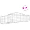 vidaXL Arched Gabion Baskets 11 pcs 200x30x40/60 cm Galvanised Iron