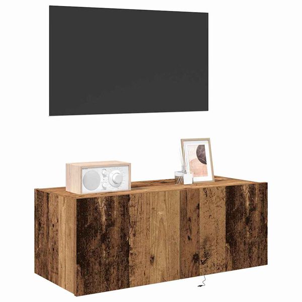 vidaXL TV Wall Cabinet Old Wood 80 x 35 x 31 cm Engineered Wood