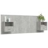 vidaXL Bed Headboard with Cabinets Concrete Grey Engineered Wood