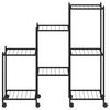 vidaXL Flower Stand with Wheels 83x25x83.5 cm Black Iron