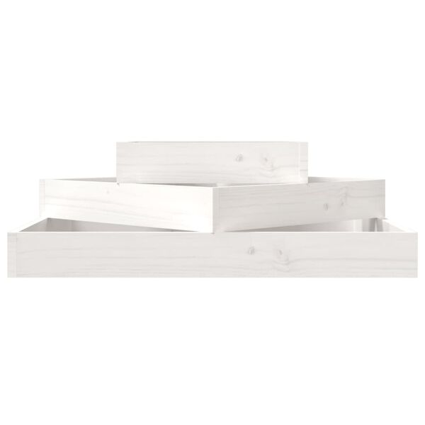 vidaXL Planter White 83x83x27 cm Solid Wood Pine
