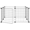 vidaXL 8-Panel Pet Cage with Door Black 35x35 cm Steel