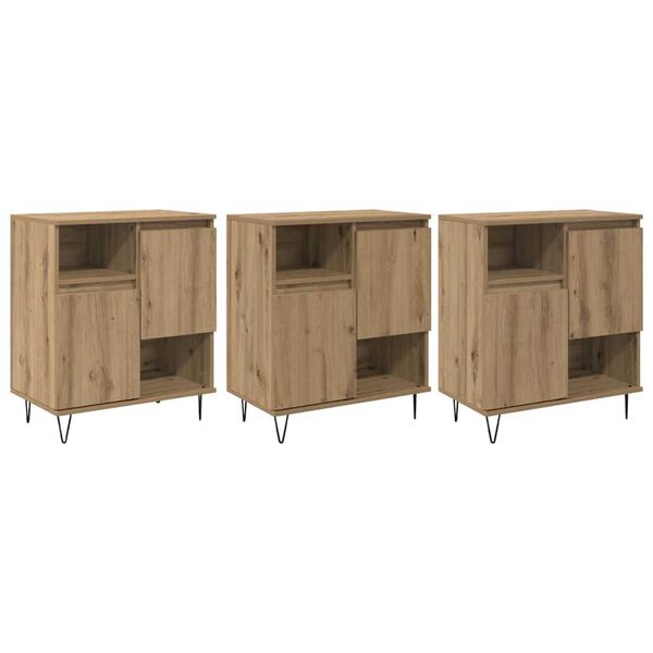 vidaXL Sideboard 3 pcs Artisan Oak 60 x 35 x 70 cm