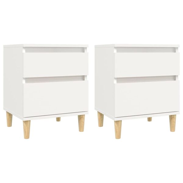 vidaXL Bedside Cabinets 2 pcs White 40x35x50 cm
