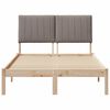 vidaXL Bed Frame with Headboard Brown 120 x 200 cm Solid Pine Wood