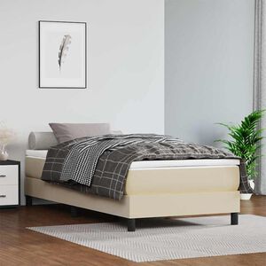 vidaXL Pocket Spring Bed Mattress Medium Cream 90x200x20 cm Faux Leather