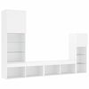 vidaXL 4 Piece TV Wall Units with LED White Engineered Wood