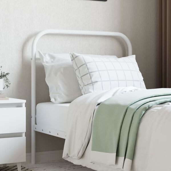 vidaXL Metal Replace Headboard White 80 cm