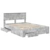vidaXL Bed Frame Concrete Grey 140 x 190 cm Engineered Wood