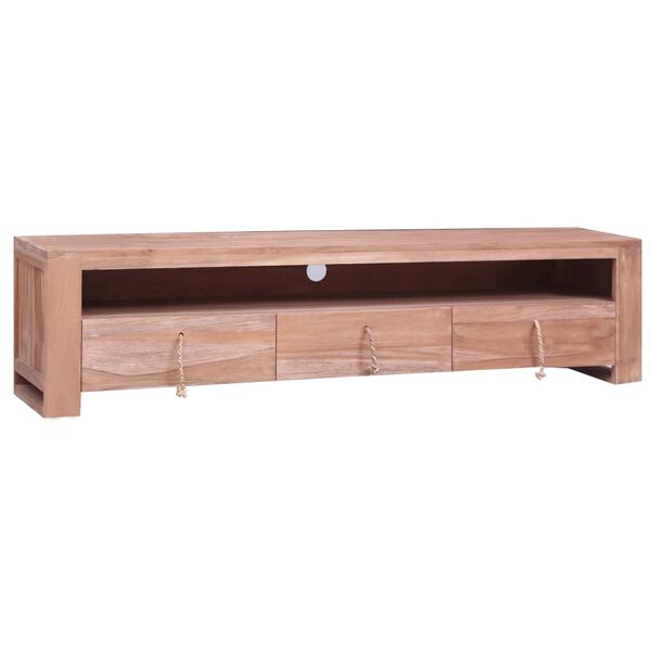 vidaXL TV Cabinet 140x30x35 cm Solid Teak Wood
