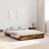 vidaXL Storage Bed Frame Smoked Oak 140 x 200 cm Engineered Wood