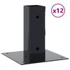 vidaXL Post Bases Square 12 pcs Anthracite 51x51mm Powder-coated Steel