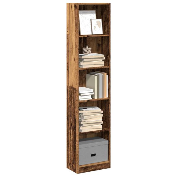 vidaXL Bookcase Old Wood 40x24x176 cm Engineered Wood