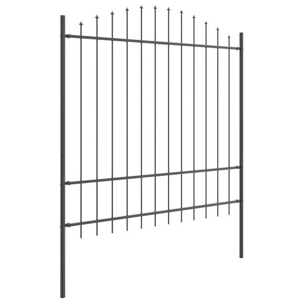 vidaXL Garden Fence 4 pcs Grey 170 x 215 cm Powder-Coated Steel