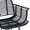 vidaXL Dining Chair 2 pcs Black 57 x 54.5 x 85 cm Rattan and Iron