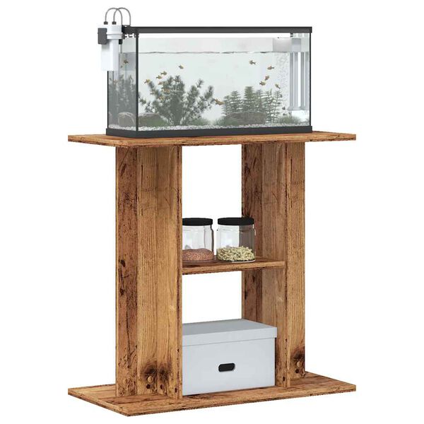vidaXL Aquarium Stand Old Wood 60x30x60 cm Engineered Wood