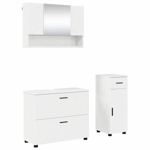 vidaXL Bathroom Furniture Set 3 pcs High Gloss White