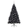 vidaXL Artificial Pre-lit Christmas Tree Black 210 cm PVC