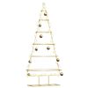 vidaXL Metal Christmas Tree with Stand Gold 150 cm Powder-coated steel