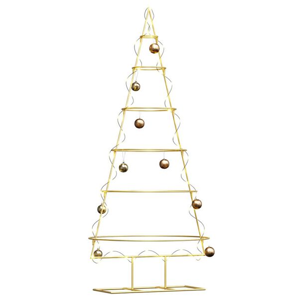 vidaXL Metal Christmas Tree with Stand Gold 150 cm Powder-coated steel
