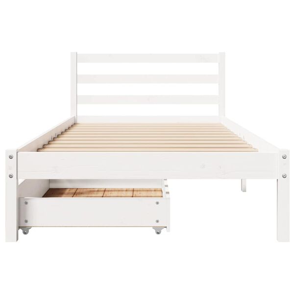 vidaXL Bed Frame without Mattress White 100x200 cm Solid Wood Pine