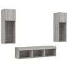 vidaXL 5 Piece TV Wall Units with LED Grey Sonoma Engineered Wood