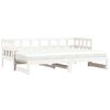 vidaXL Daybed with Trundle without Mattress White 80x200 cm Solid Wood