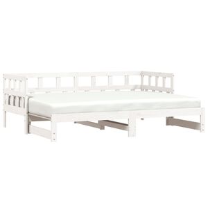 vidaXL Daybed with Trundle without Mattress White 80x200 cm Solid Wood