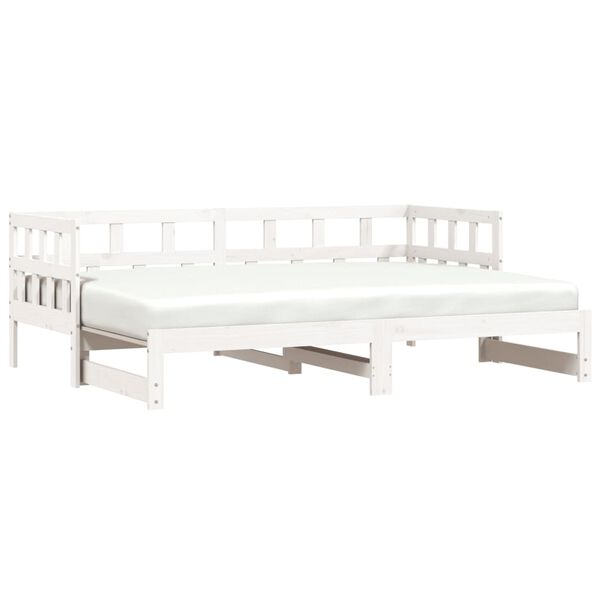 vidaXL Daybed with Trundle without Mattress White 80x200 cm Solid Wood