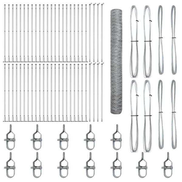 vidaXL Fence Post Silver 100 x 1.2 m (36 mm mesh) Steel