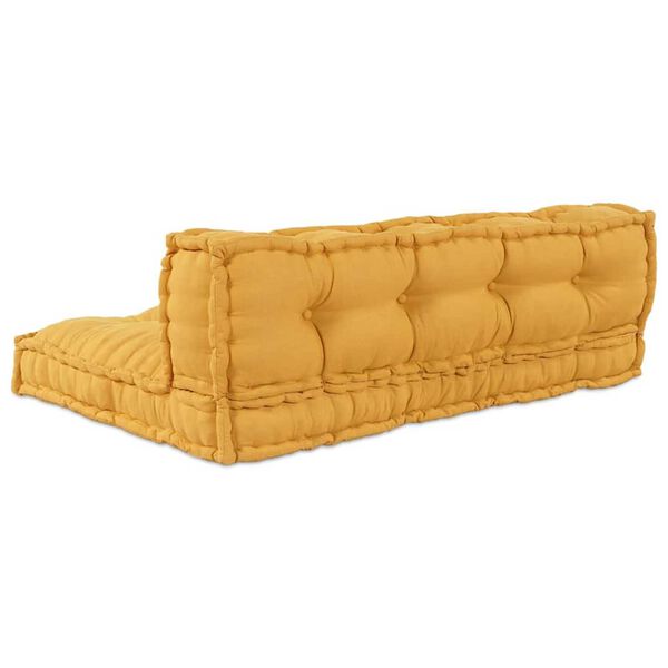 vidaXL Pallet Sofa Cushion Yellow Fabric