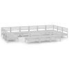 vidaXL 14 Piece Garden Lounge Set White Solid Wood Pine