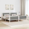 vidaXL Bed Frame Light Grey 200 x 200 cm Solid Pine Wood
