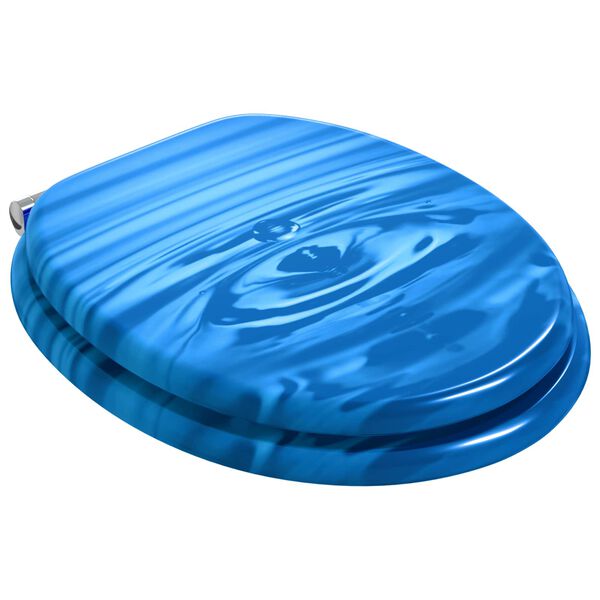 vidaXL Toilet Seat 2 pcs Blue Drop 44 x 38 cm MDF board