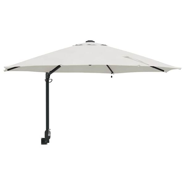 vidaXL Garden Parasol Manual Beige and Black 248 x 248 x 148 cm